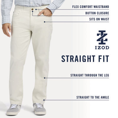 IZOD Saltwater Stretch Sateen 5 Pocket Mens Regular Fit Flat Front Pant