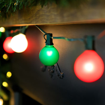 Northlight 10-Count Frosted Red White And Green G50 9ft Green Wire String Lights