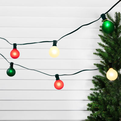 Northlight 10-Count Frosted Red White And Green G50 9ft Green Wire String Lights