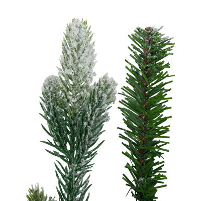 Northlight Real Touch™️ Flocked Snowcap Grove Fir - 24in - Unlit Wreath
