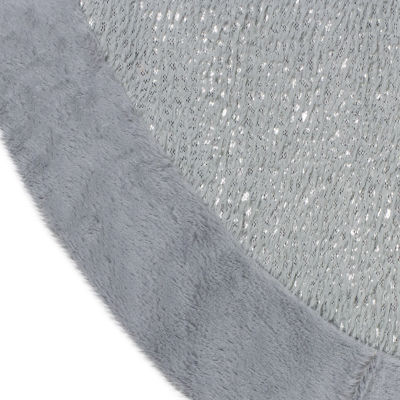 Northlight 48in Gray And Silver Faux Fur Snake Skin Pattern Indoor Tree Skirt