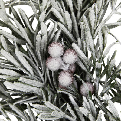 Northlight 20" Pine Cones And Berries Flocked Rosemary Wreath