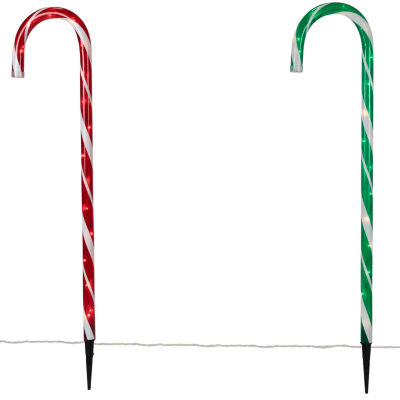 Northlight 28" Lighted Outdoor Candy Cane Christmas Yard Art