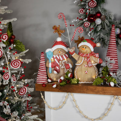 Northlight Led Lighted Gingerbread Snowman With Cookie - 15.75in Christmas Figurine