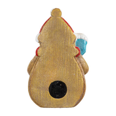 Northlight 16" Led Lighted Gingerbread Snowman With Cookie Christmas Figurine