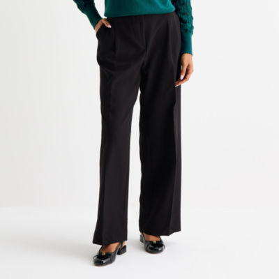 Liz Claiborne Womens Wide Leg Mid Rise Trouser