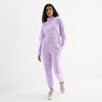 Xersion Womens Classic French Terry Long Sleeve Mock Neck Top