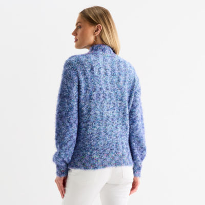 St. John's Bay Womens Mock Neck Long Sleeve Pullover Sweater