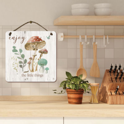 Courtside Market Enjoy 12x12 Artboard With Twine Wood Wall Art