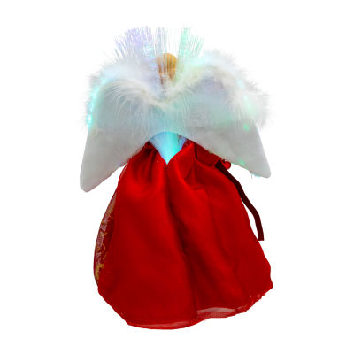Northlight 12" Red Lighted Fiber Optic Angel Christmas Tree Topper