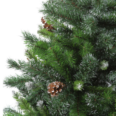 Northlight Full Snowy Delta Pine With Pine Cones - 4ft - Unlit 4 Foot Pine Christmas Tree