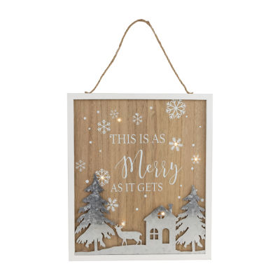 Northlight 14" Lighted "This Is As Merry As It Gets" Wall Sign