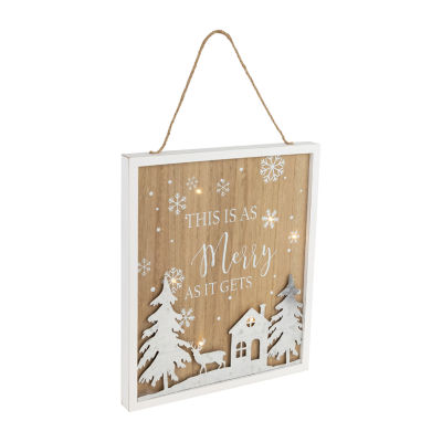 Northlight 14" Lighted "This Is As Merry As It Gets" Wall Sign