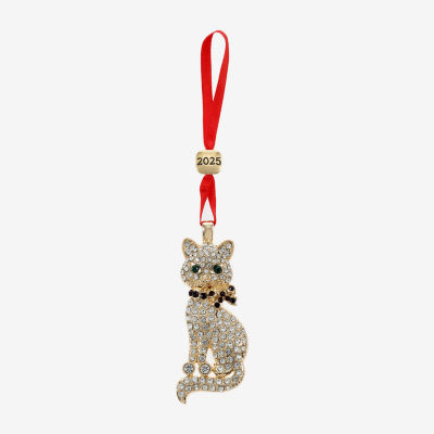 Monet Jewelry Gold Tone Cat Christmas Ornament