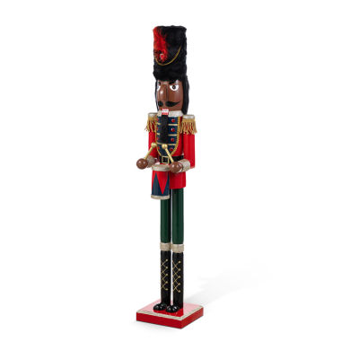 Glitzhome 37"H Wooden Christmas African Soldier Plastic Christmas Nutcracker