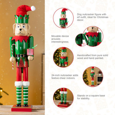 Glitzhome 23.5 Nutcracker Wood Christmas Nutcracker