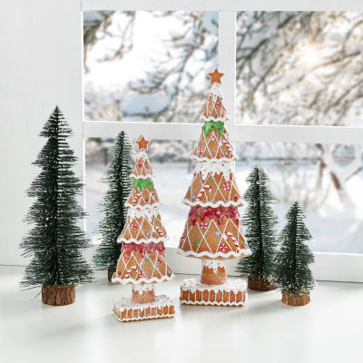 Glitzhome Resin Christmas Tree Christmas Tabletop Decor