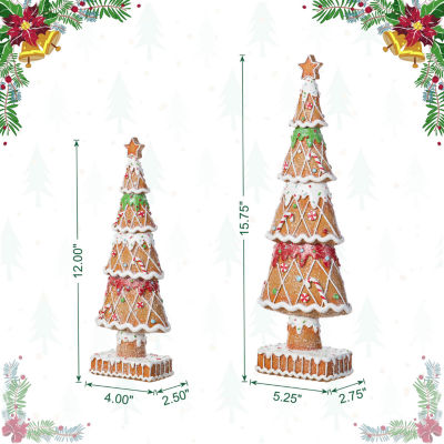 Glitzhome Resin Christmas Tree Christmas Tabletop Decor