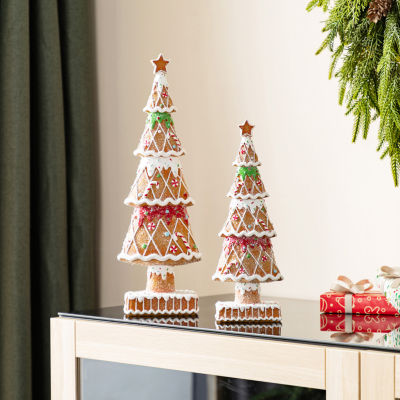 Glitzhome Resin Christmas Tree Christmas Tabletop Decor