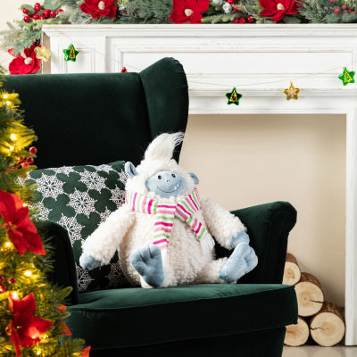 Glitzhome 22"H Christmas Fabric Yeti Shelf Sitter Christmas Figurine