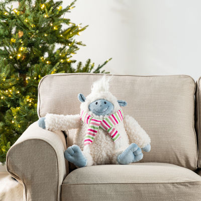 Glitzhome 22"H Christmas Fabric Yeti Shelf Sitter Christmas Figurine