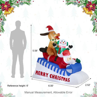 Glitzhome 6ft Inflatable Drc Christmas Inflatable