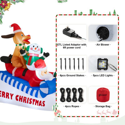 Glitzhome 6ft Inflatable Drc Christmas Inflatable