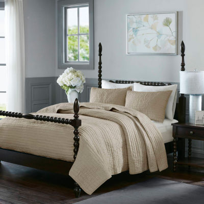 Madison Park Signature Serene 3-pc. Solid Quilt Set