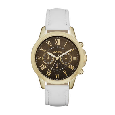 Geneva Womens Gold-Tone Strap Watch