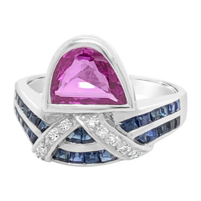 Le Vian® Grand Sample Sale™ Ring featuring Bubble Gum Pink Sapphire™ Blueberry Sapphire™ set in 18K Vanilla Gold