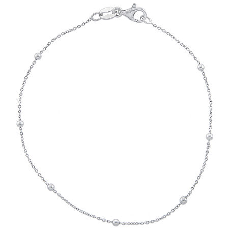 Silver Treasures Womens 7.25 Inch Solid Chain Bracelet In Transparent