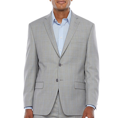 Collection by Michael Strahan Gray Blue Plaid Big and Tall Suit