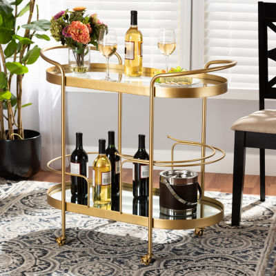 Kamal Dining Room Collection Metal-Top Serving Cart