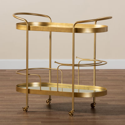 Kamal Dining Room Collection Metal-Top Serving Cart
