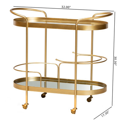 Kamal Dining Room Collection Metal-Top Serving Cart