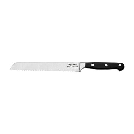 BergHOFF 8" Triple Riveted Stainless Steel Bread Knife, One Size, Black
