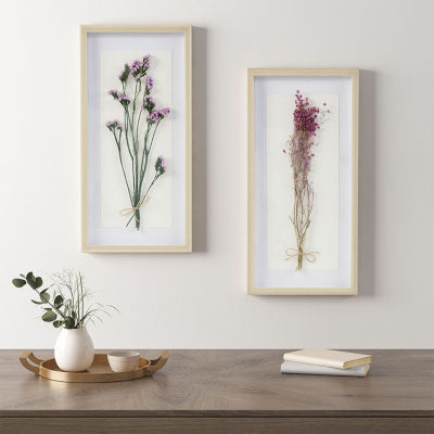 Madison Park Avant Dried Flower Shadow Box 2-pc. Framed Wall Art Set