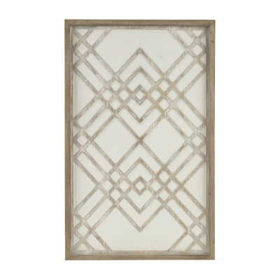 Madison Park Exton Overlapping Geometric Panel Wood Wall Art, Color Natural White JCPenney
