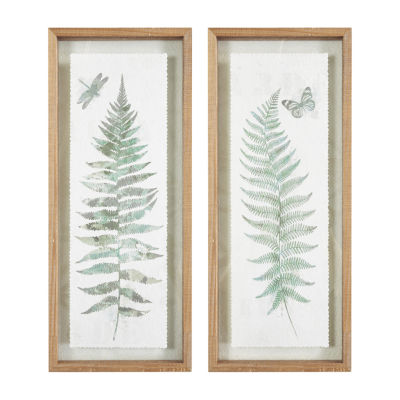 Madison Park Linden Fern Framed Glass 2pc. Wall Art Sets, Color