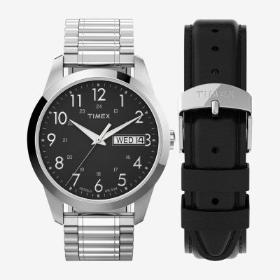 Timex Mens Silver Tone Stainless Steel Expansion Watch Twg027900jt