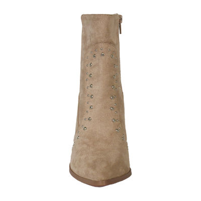 Yoki Womens Blonde Stacked Heel Booties