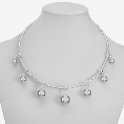 Liz Claiborne Womens Silver Tone 17 Inch Collar Necklace