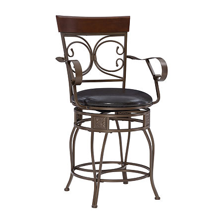 Maymead Big And Tall Swivel Counter Stool, One Size, Brown