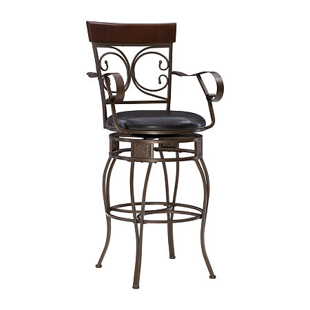 Maymead Big And Tall Swivel Bar Stool, One Size, Brown