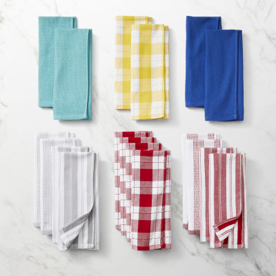 Cooks Striped Dual Purpose 4-Pc. Kitchen Towel Set