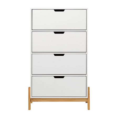 4 Drawer Scandivan Minimalist Chest, One Size, White