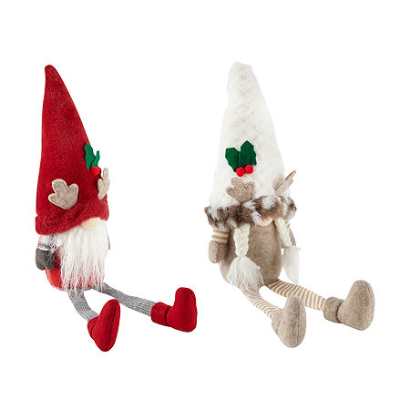 North Pole Trading Co. 16.5 Reindeer Set Of 2 Gnome, One Size, Red