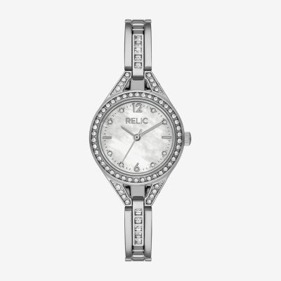 Relic By Fossil Womens Silver Tone Bracelet Watch Zr34662