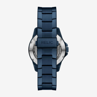 Relic By Fossil Mens Automatic Blue Stainless Steel Bracelet Watch Zr16032