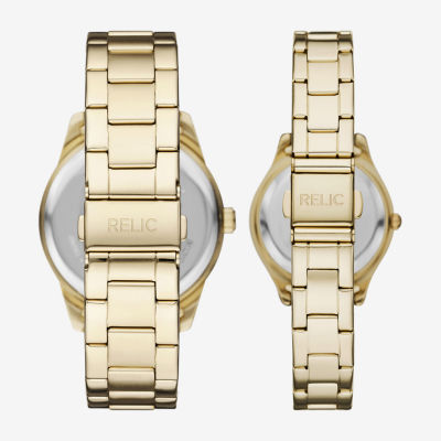 Relic By Fossil Unisex Adult Gold Tone Stainless Steel Bracelet Watch Zr97016